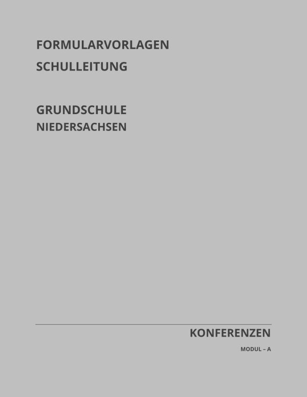 Formularvorlagen Grundschule - Modul A - Konferenzen [Digital]